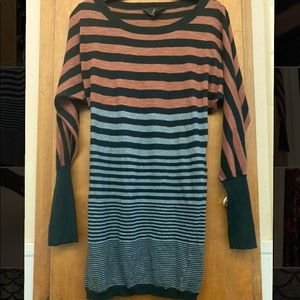 Jack by BB Dakota Dolman Stripe Rust Sweater Tunic